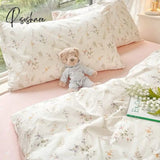 Pisoshare Ins Pink Flowers Bedding Set Flat Bed Sheet Duvet Cover Twin Full Queen Nordic Linen Boys