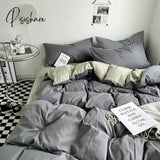 Pisoshare Ins Simple Solid Color Bedding Set Luxury Duvet Cover Double Pillowcase Woman Adult Beds