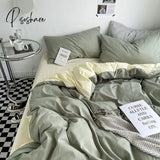 Pisoshare Ins Simple Solid Color Bedding Set Luxury Duvet Cover Double Pillowcase Woman Adult Beds