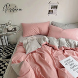 Pisoshare Ins Simple Solid Color Bedding Set Luxury Duvet Cover Double Pillowcase Woman Adult Beds