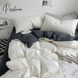 Pisoshare Ins Simple Solid Color Bedding Set Luxury Duvet Cover Double Pillowcase Woman Adult Beds