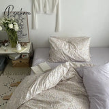 Pisoshare Ins Style Cotton Bedding Set Vintage Floral Fitted Sheet Duvet Cover Pillowcase Full