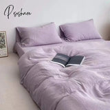 Pisoshare Ins Wind New Plain Color Bed Products Four-Piece Wash Cotton Naked Sleeping Solid Quilt