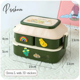 Pisoshare Japanese Style Kawaii Bento Box For Girls School Children Picnic Lunch With Compartments