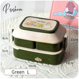 Pisoshare Japanese Style Kawaii Bento Box For Girls School Children Picnic Lunch With Compartments