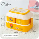 Pisoshare Japanese Style Kawaii Bento Box For Girls School Children Picnic Lunch With Compartments