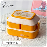 Pisoshare Japanese Style Kawaii Bento Box For Girls School Children Picnic Lunch With Compartments