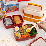 Pisoshare Japanese Style Kawaii Bento Box For Girls School Children Picnic Lunch With Compartments