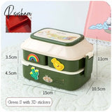 Pisoshare Japanese Style Kawaii Bento Box For Girls School Children Picnic Lunch With Compartments