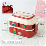 Pisoshare Japanese Style Kawaii Bento Box For Girls School Children Picnic Lunch With Compartments