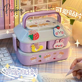 Pisoshare Japanese Style Kawaii Bento Box For Girls School Children Picnic Lunch With Compartments