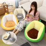 Pisoshare Kawaii Animal Seat Cushion Soft Plush Thicken Tatami Office Backrest Chair Massage Pad