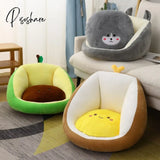 Pisoshare Kawaii Animal Seat Cushion Soft Plush Thicken Tatami Office Backrest Chair Massage Pad