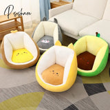 Pisoshare Kawaii Animal Seat Cushion Soft Plush Thicken Tatami Office Backrest Chair Massage Pad