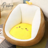 Pisoshare Kawaii Animal Seat Cushion Soft Plush Thicken Tatami Office Backrest Chair Massage Pad