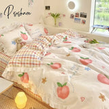 Pisoshare Kawaii Bear Bedding Sets Luxury Egyptian Cotton Duvet Cover Cute Lace Bed Sheet Fitted