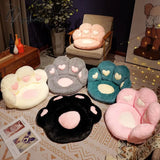 Pisoshare Kawaii Bear Cat Paw Cushion For Office Seat Backrest Pillow Plush Sofa Back Pad Cute