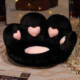 Pisoshare Kawaii Bear Cat Paw Cushion For Office Seat Backrest Pillow Plush Sofa Back Pad Cute