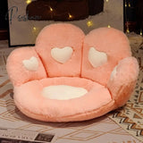 Pisoshare Kawaii Bear Cat Paw Cushion For Office Seat Backrest Pillow Plush Sofa Back Pad Cute