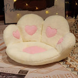 Pisoshare Kawaii Bear Cat Paw Cushion For Office Seat Backrest Pillow Plush Sofa Back Pad Cute