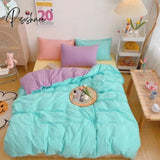 Pisoshare Kawaii Fashion Rainbow Bedding Set 100% Cotton Flat Bed Sheet And Pillowcases Luxury