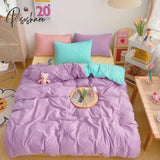 Pisoshare Kawaii Fashion Rainbow Bedding Set 100% Cotton Flat Bed Sheet And Pillowcases Luxury