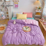 Pisoshare Kawaii Fashion Rainbow Bedding Set 100% Cotton Flat Bed Sheet And Pillowcases Luxury