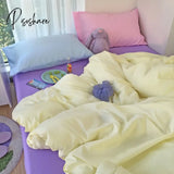 Pisoshare Kawaii Korean Bedding Set For Home Twin Full Queen King Size Cute Fitted Double Bed Sheet