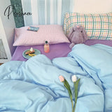 Pisoshare Kawaii Korean Bedding Set For Home Twin Full Queen King Size Cute Fitted Double Bed Sheet