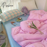 Pisoshare Kawaii Korean Bedding Set For Home Twin Full Queen King Size Cute Fitted Double Bed Sheet