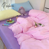 Pisoshare Kawaii Korean Bedding Set For Home Twin Full Queen King Size Cute Fitted Double Bed Sheet