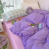 Pisoshare Kawaii Korean Bedding Set For Home Twin Full Queen King Size Cute Fitted Double Bed Sheet