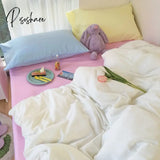 Pisoshare Kawaii Korean Bedding Set For Home Twin Full Queen King Size Cute Fitted Double Bed Sheet