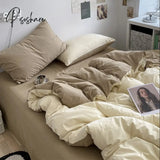 Pisoshare Kawaii Korean Style Bedding Set Home Cotton Queen Twin Full Size Cute Double Bed Fitted