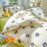 Pisoshare Kawaii Korean Style Flower Bedding Set Twin Full Queen King Size Double Bed Cute Sheet