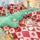 Pisoshare Kawaii Korean Style Flower Bedding Set Twin Full Queen King Size Double Bed Cute Sheet