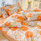 Pisoshare Kawaii Korean Style Flower Bedding Set Twin Full Queen King Size Double Bed Cute Sheet