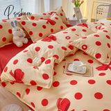 Pisoshare Kawaii Korean Style Flower Bedding Set Twin Full Queen King Size Double Bed Cute Sheet