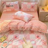 Pisoshare Kawaii Strawberry Rabbit Bedding Set For Home Cotton Twin Full Queen Size Cute Double