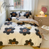 Pisoshare Kawaii Strawberry Rabbit Bedding Set For Home Cotton Twin Full Queen Size Cute Double