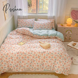 Pisoshare Kawaii Strawberry Rabbit Bedding Set For Home Cotton Twin Full Queen Size Cute Double