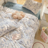 Pisoshare Kawaii Sweet Peach Comforter Bedding Set Simple Girl Heart 100% Cotton Kids Duvet Bed