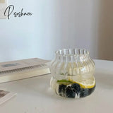 Pisoshare Korean Ins Style Fruit Juice Water Cup With Straw Large Capacity Heat-Resistant Glass