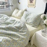 Pisoshare Korean Retro Floral King Size Bedding Set 100% Cotton Home Textile Sets Soft Single