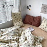 Pisoshare Korean Retro Floral King Size Bedding Set 100% Cotton Home Textile Sets Soft Single