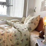 Pisoshare Korean Retro Floral King Size Bedding Set 100% Cotton Home Textile Sets Soft Single