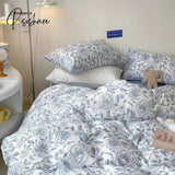 Pisoshare Korean Style Bedding Set Boys Girls Twin Queen Size Duvet Cover Flat Sheet Pillowcase Bed