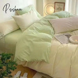 Pisoshare Korean Style Bedding Set Boys Girls Twin Queen Size Duvet Cover Flat Sheet Pillowcase Bed