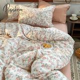 Pisoshare Korean Style Bedding Set Boys Girls Twin Queen Size Duvet Cover Flat Sheet Pillowcase Bed