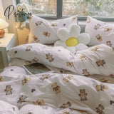 Pisoshare Korean Style Bedding Set Boys Girls Twin Queen Size Duvet Cover Flat Sheet Pillowcase Bed